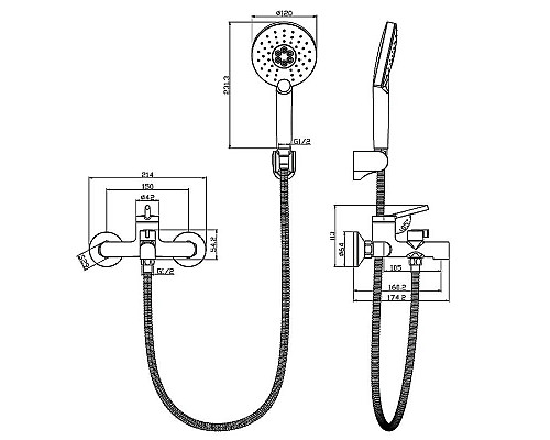 Заказать Смеситель для ванны Lemark Minima LM3814C Хром в магазине сантехники Santeh-Crystal.ru