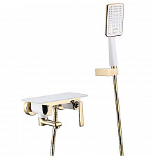 Смеситель для ванны Lemark Mista LM6414WG Золото Белый