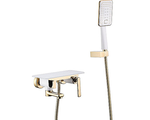 Купить Смеситель для ванны Lemark Mista LM6414WG Золото Белый в магазине сантехники Santeh-Crystal.ru