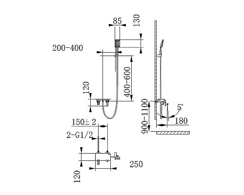Купить Смеситель для ванны Lemark Mista LM6414WG Золото Белый в магазине сантехники Santeh-Crystal.ru