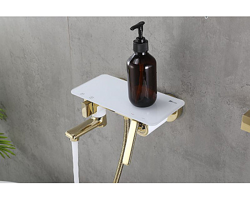 Купить Смеситель для ванны Lemark Mista LM6414WG Золото Белый в магазине сантехники Santeh-Crystal.ru