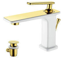 Смеситель для раковины Lemark Mista LM6406WG Белый Золото