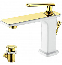 Смеситель для раковины Lemark Mista LM6406WG Белый Золото