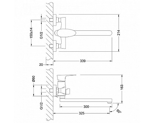 Заказать Смеситель для ванны Lemark Nero LM0251C универсальный Хром в магазине сантехники Santeh-Crystal.ru