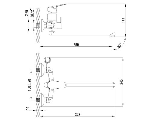 Заказать Смеситель для ванны Lemark Partner LM6551C универсальный Хром в магазине сантехники Santeh-Crystal.ru