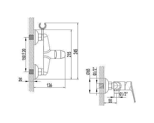 Приобрести Смеситель для душа Lemark Partner LM6559C Хром в магазине сантехники Santeh-Crystal.ru