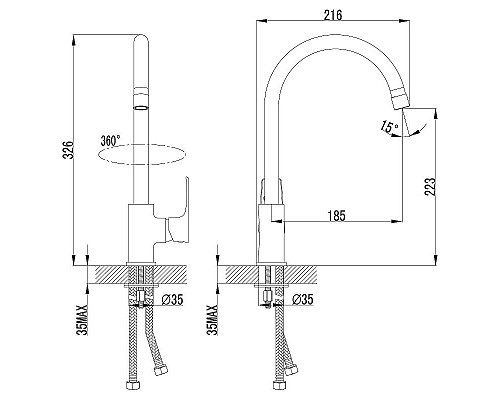 Купить Смеситель для кухни Lemark Plus Factor LM1605C Хром в магазине сантехники Santeh-Crystal.ru