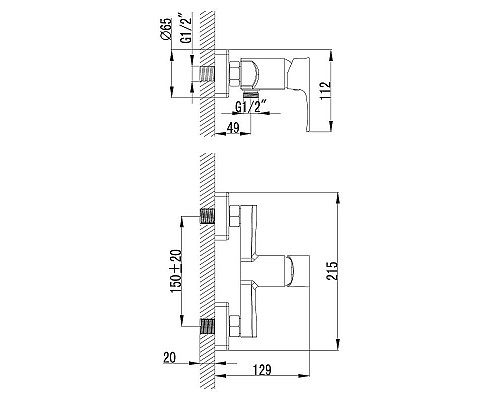 Заказать Смеситель для душа Lemark Plus Factor LM1603C Хром в магазине сантехники Santeh-Crystal.ru
