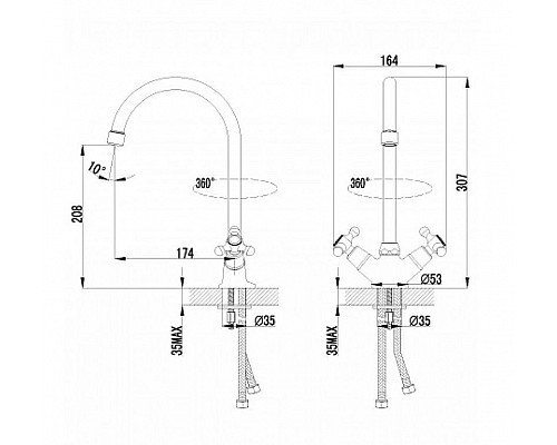 Приобрести Смеситель для кухни Lemark Plus Harmony LM1405C Хром в магазине сантехники Santeh-Crystal.ru