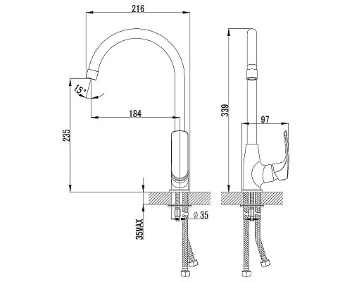 Заказать Смеситель для кухни Lemark Plus Shape LM1705C Хром в магазине сантехники Santeh-Crystal.ru