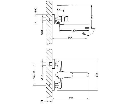 Приобрести Смеситель для ванны Lemark Point LM0317C универсальный Хром в магазине сантехники Santeh-Crystal.ru