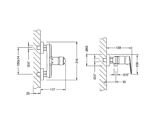 Приобрести Смеситель для душа Lemark Point LM0303C Хром в магазине сантехники Santeh-Crystal.ru