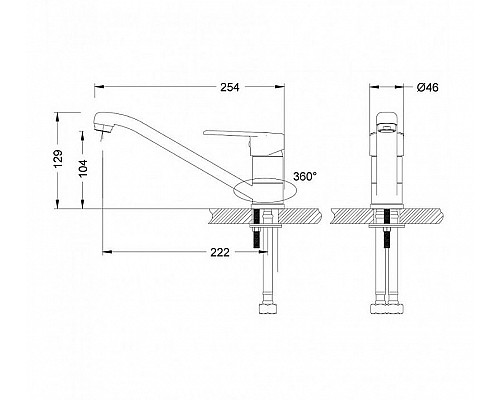Купить Смеситель для кухни Lemark Point LM0304C Хром в магазине сантехники Santeh-Crystal.ru