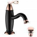 Смеситель для раковины Lemark Prime LM6106BRG Черный матовый Розовое золото