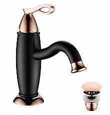 Смеситель для раковины Lemark Prime LM6106BRG Черный матовый Розовое золото