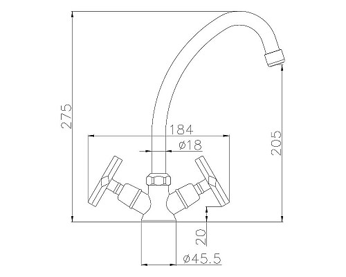 Купить Смеситель для кухни Lemark Promotion LM6050C Хром в магазине сантехники Santeh-Crystal.ru