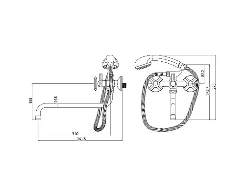 Приобрести Смеситель для ванны Lemark Promotion LM6051C универсальный Хром в магазине сантехники Santeh-Crystal.ru
