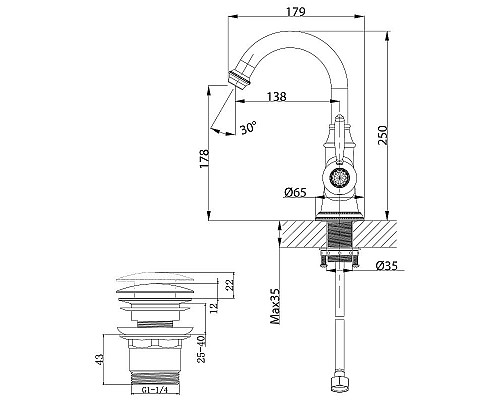 Приобрести Смеситель для раковины Lemark Spark LM6707RG Розовое золото в магазине сантехники Santeh-Crystal.ru