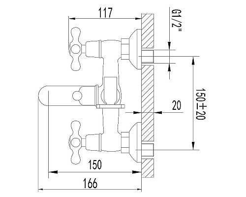 Купить Смеситель для ванны Lemark Standard LM2102C Хром в магазине сантехники Santeh-Crystal.ru
