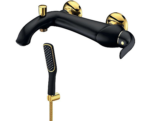 Купить Смеситель для ванны Lemark Swan LM5402BG Черный матовый Золото в магазине сантехники Santeh-Crystal.ru