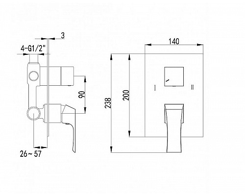 Заказать Смеситель для душа Lemark Unit LM4527C Хром в магазине сантехники Santeh-Crystal.ru