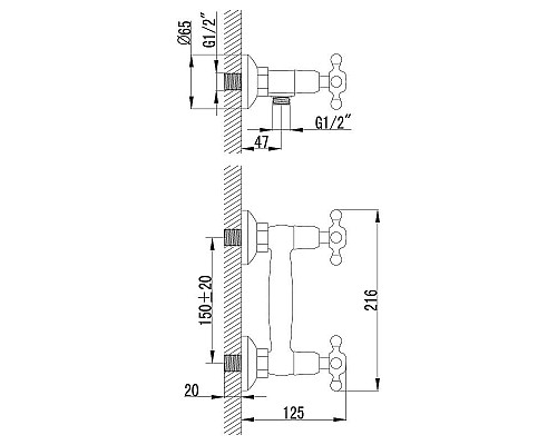 Заказать Смеситель для душа Lemark Vintage LM2803B Бронза в магазине сантехники Santeh-Crystal.ru