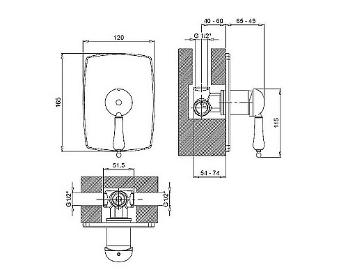 Приобрести Смеситель для душа Margaroli Classica RU1007AA01GD Золото в магазине сантехники Santeh-Crystal.ru