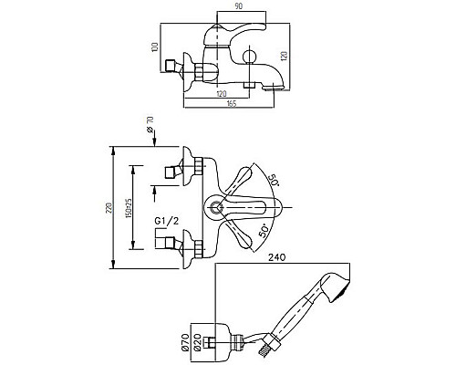 Купить Смеситель для ванны Migliore Lem 25866 Бронза в магазине сантехники Santeh-Crystal.ru
