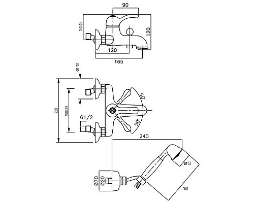 Заказать Смеситель для ванны Migliore Lem Swarovski 18890 Золото в магазине сантехники Santeh-Crystal.ru