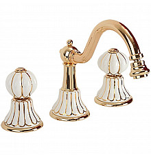 Смеситель для биде Migliore Olivia 19026 Золото Белый декор Золото