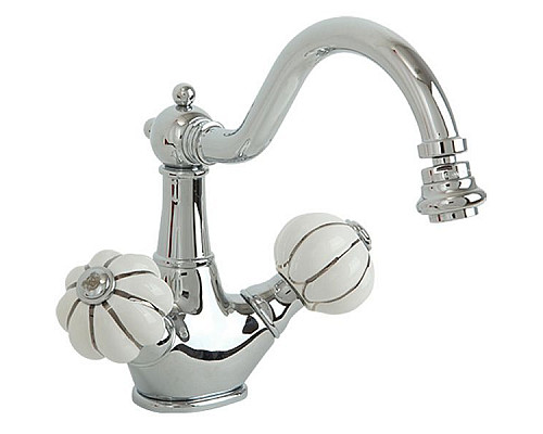 Заказать Смеситель для биде Migliore Olivia 19011 Хром Белый декор Платина в магазине сантехники Santeh-Crystal.ru