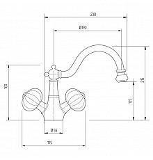 Смеситель для биде Migliore Olivia 19027 Золото Белый декор Золото