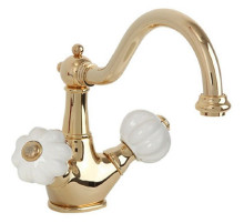 Смеситель для раковины Migliore Olivia 19024 Золото Белый