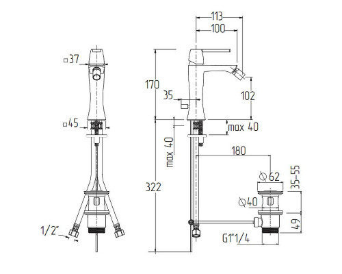 Заказать Смеситель для биде Migliore Opera 19037 Хром в магазине сантехники Santeh-Crystal.ru