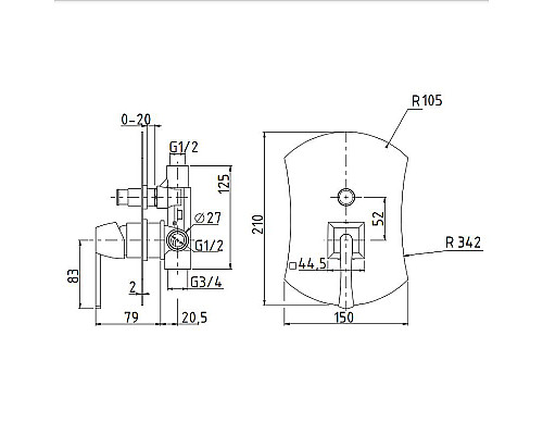 Купить Смеситель для душа Migliore Opera 19046 Хром в магазине сантехники Santeh-Crystal.ru