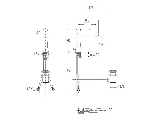 Приобрести Смеситель для раковины Migliore Opera 19053 Золото в магазине сантехники Santeh-Crystal.ru