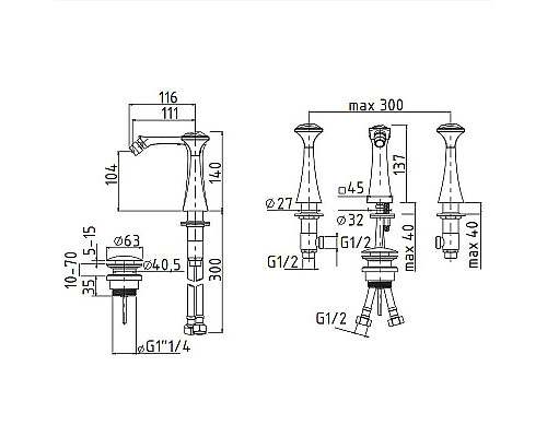 Заказать Смеситель для биде Migliore Opera 19049 Золото в магазине сантехники Santeh-Crystal.ru