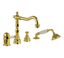 Смеситель на борт ванны Migliore Oxford 19167 с термостатом Золото