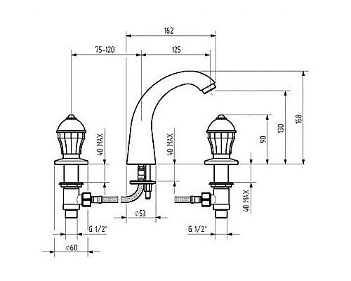 Купить Смеситель для раковины Migliore Prestige Crystal 30859 Бронза в магазине сантехники Santeh-Crystal.ru