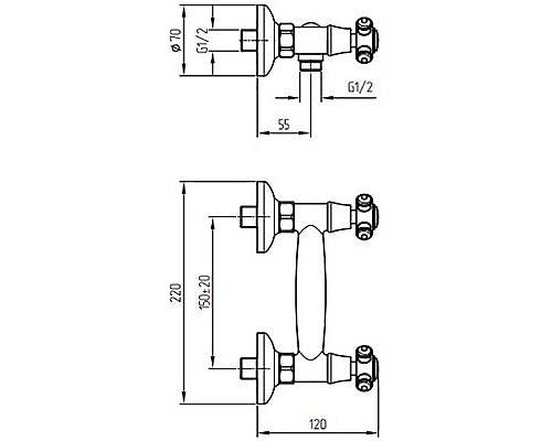 Заказать Смеситель для душа Migliore Prestige New 26902 Бронза в магазине сантехники Santeh-Crystal.ru