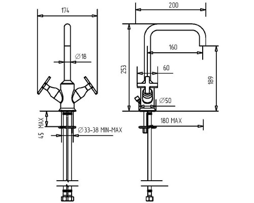 Заказать Смеситель для раковины Migliore Sirius 28165 Золото в магазине сантехники Santeh-Crystal.ru