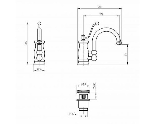 Приобрести Смеситель для раковины Migliore Vivaldi 19542 Хром в магазине сантехники Santeh-Crystal.ru