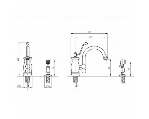 Заказать Смеситель для кухни Migliore Vivaldi 18258 Хром в магазине сантехники Santeh-Crystal.ru