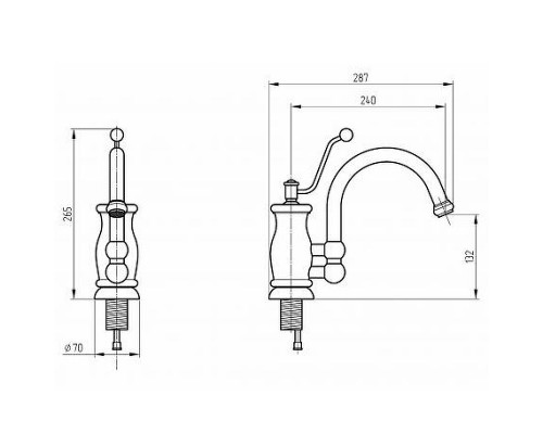 Приобрести Смеситель для кухни Migliore Vivaldi 18304 Медь в магазине сантехники Santeh-Crystal.ru