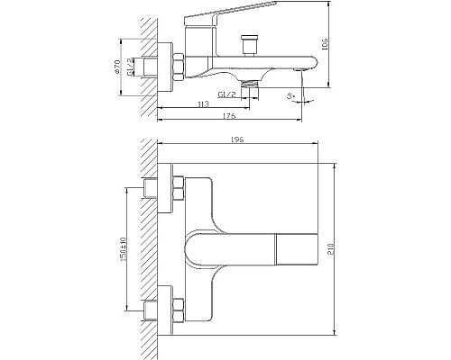 Заказать Смеситель для ванны Orange Gauss M30-100cr Хром в магазине сантехники Santeh-Crystal.ru