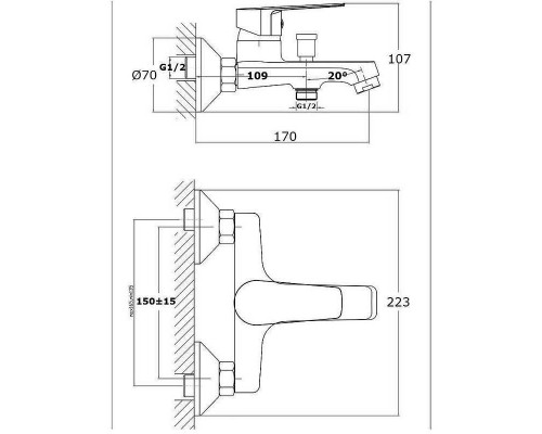 Приобрести Смеситель для ванны Orange Loop M26-100B Черный в магазине сантехники Santeh-Crystal.ru