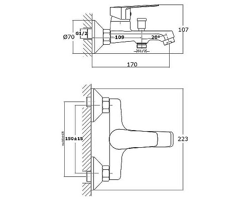 Приобрести Смеситель для ванны Orange Loop M26-100cr Хром в магазине сантехники Santeh-Crystal.ru