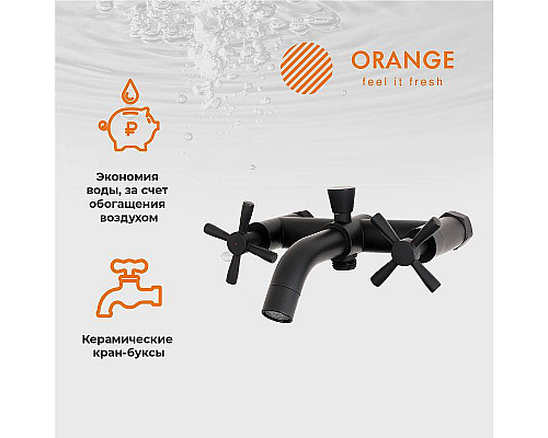 Заказать Смеситель для ванны Orange Mia M34-300B Черный в магазине сантехники Santeh-Crystal.ru