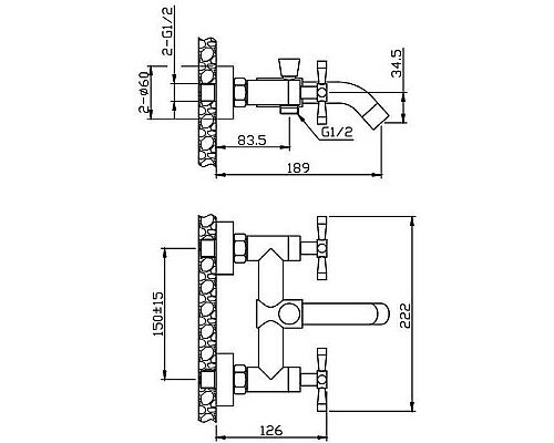 Заказать Смеситель для ванны Orange Mia M34-300B Черный в магазине сантехники Santeh-Crystal.ru