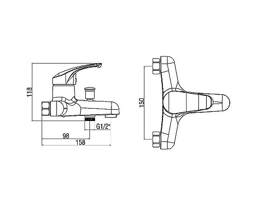 Заказать Смеситель для ванны Orange OneLife P11-100cr Хром в магазине сантехники Santeh-Crystal.ru